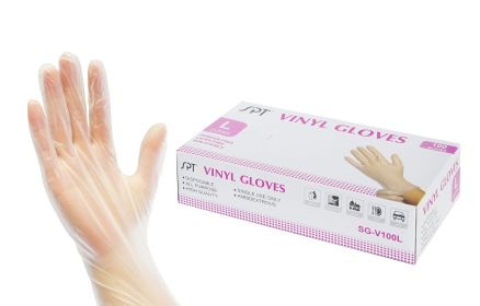 All Purpose Vinyl Gloves (Box of 100 Gloves), size L