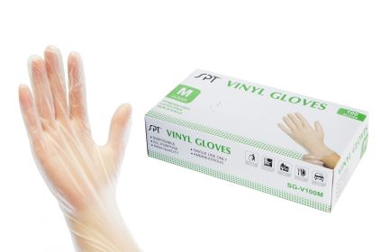 All Purpose Vinyl Gloves (Box of 100 Gloves), size M