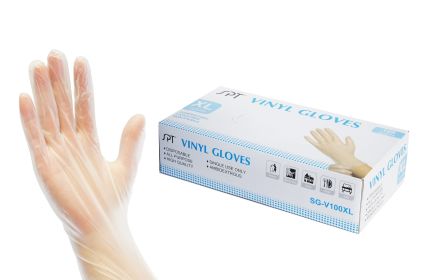 All Purpose Vinyl Gloves (Box of 100 Gloves), size XL