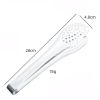 1PCS Kitchen utensils BBQ Food Clip kitchen Chief Tongs Stainless Steel Portable for Picnic Barbecue Cooking Articles - Silvery 1PCS
