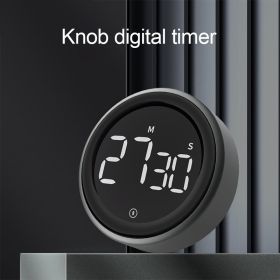 Digital Timer LCD Screen Electronic Rotation Timing Reminder Alarm Clock Study Stopwatch Kitchen Baking Magnetic Countdown Timer - A