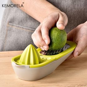 1pc Olive Green Multi-Functional Hand Juicer Lemon Squeezer Juice Squeezer Lemon Peel Wiper 3-in-1 Kitchen Accessories - Green