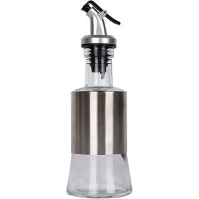 1PC Glass Seasoning Bottle Oil Bottle Stainless Steel Sheath Oil Pot Oil Pot Set Vinegar Bottle Soy Sauce Bottle Kitchen Supplies - 150ML