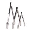 Stainless Steel Kitchen Tongs Set of 3, Locking Metal Food Tongs Non-Slip Grip - Black