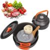 Folding Camping Set Travel Picnic Tableware - Orange - 10 Pcs