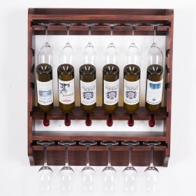 18 bottle wall wine rack/wine rack with glass holder/PINE/Solid wood /Home wine rack//Living room wine rack - as Pic
