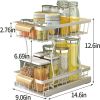 Under the sink Rack 2 Layer Bathroom Kitchen Pull-Out Metal Shelf Organizer - Default