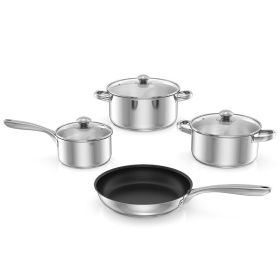 Household Daily Delicacies Pot Safe Non-Stick Cookware Set - Silver - 7 Piece