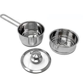 Small Household Pan Pot Durable Lightweight With Glass Cover Lid - As pic show - 2 QT