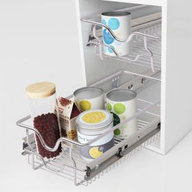 Pull-Out Wire Baskets 2 pcs Silver 11.8" - Silver