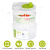 Salad Spinner Fruit Vegetable Washer Lettuce Drainer Hand Cranking Vegetable Dryer with Lid for Home Kitchen Fruit Vegetable Washing - White