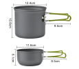 Hiking Picnic Tourist Tableware Set With Folding Spoon Mini Gas Stove - Grey - A
