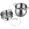 Good Helper In The Kitchen 2-Tier Stainless Steel Steamer Pot Saucepot - Silver - Stainless steel
