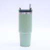 1pc Stainless Steel Vacuum Mug; Home; Office Or Car Vacuum Flask; Insulation Cup With Straw; Insulated Tumbler - Pink