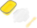 Lunch Box Collapsible Silicone Food Storage with Fork Spoon Expandable Eco Lunch Bento Box BPA-Free Dishwasher Freezer Microwave Safe - yellow