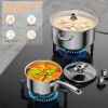 Household Daily Delicacies Pot Safe Non-Stick Cookware Set - Silver - 7 Piece