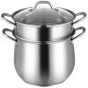 Good Helper In The Kitchen 2-Tier Stainless Steel Steamer Pot Saucepot - Silver - Stainless steel