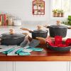 Prairie Signature 12-Piece Cast Aluminum Cookware Set, Charcoal Speckle - Charcoal Speckle