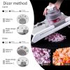 Kitchen Supplies Adjustable Mandoline Slicer Stainless Steel Vegetable Julienner Potato Slicer Cutter Magic Chopper - Silver