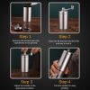 Manual Coffee Grinder Stainless Steel Hand Adjustable Steel Core Burr For Kitchen Portable Coffee Mills Coffee Espresso Press - A