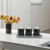 Ambrose Exquisite Tea, Sugar, Coffee Canisters with Tray in Crushed Diamond - Default