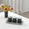 Ambrose Exquisite Tea, Sugar, Coffee Canisters with Tray in Crushed Diamond - Default
