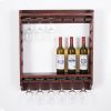 18 bottle wall wine rack/wine rack with glass holder/PINE/Solid wood /Home wine rack//Living room wine rack - as Pic