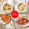 Bear Multi-function Electric Steam Cooker, Yunnan Steam Chicken Soup Steamer Ceramics, DQG-A30C1 New Natural Ceramics Cooking Method, 3L - White