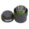 Hiking Picnic Tourist Tableware Set With Folding Spoon Mini Gas Stove - Grey - A