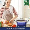 Casserole Dish, Square Induction Saucepan with Lid, 24cm 4L Stock Pots Non Stick - Default