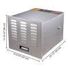 1200W 10 Tray Stainless Steel Dehydrator - As Picture