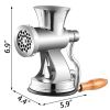 Multifunctional Crank Meat Grinder Manual 304 Stainless Steel Hand Operated Meat Grinder  - Silver - 7"
