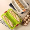 1pc; Silicone Baguette Pan; French Bread Baking Pan; Perforated 3 Loaves Baguettes Bakery Tray; Baking Tools; Kitchen Gadgets; Home Kitchen Items - Gr