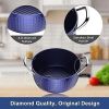 3.7 Quart Cooking Soup Pot with Lid, Small Nonstick Round 3.3 L, Blue Induction - Default