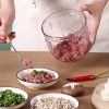 Manual Meat Grinder Vegetable Cutter Pound Garlic Artifact Shredder Baby Complementary Food Machine Hand Cut Pepper Capacity 520ml - Gray-green