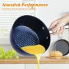 Household Frying Pan Set 3-Piece Nonstick Saucepan Woks Cookware Set - Blue - 3 Piece