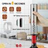 6-in-1 Electric Wine Bottle Opener Set with Foil Cutter - black