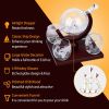 Whiskey Decanter Globe Set w/ 4Pcs 8.45OZ Etched World Whiskey Glasses Wooden Tray Perfect Gift Set - Walnut