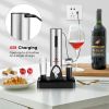 6-in-1 Electric Wine Bottle Opener Set with Foil Cutter - black