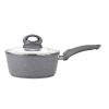 Small Household Pan Pot Durable Lightweight With Glass Cover Lid - As pic show - 2.5 QT