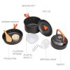 Folding Camping Set Travel Picnic Tableware - Orange - 10 Pcs