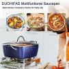 Casserole Dish, Square Induction Saucepan with Lid, 24cm 4L Stock Pots Non Stick - Default