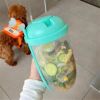 1pc Fresh Salad Cup; Keep Fit Salad Meal Shaker Cup; 1000ml/33.81oz; Portable Fruit Vegetable Milk Cup; 7.87''X2.33'' - Beige - PP