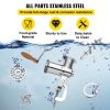 Multifunctional Crank Meat Grinder Manual 304 Stainless Steel Hand Operated Meat Grinder  - Silver - 11.2"