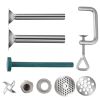 Multifunctional Crank Meat Grinder Manual 304 Stainless Steel Hand Operated Meat Grinder  - Silver - 7"