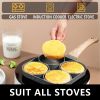 1pc Fry Pan For Egg, Non Stick Ham Pancake Maker, Egg Burger Pan With Wooden Handle, 4 Holes, For Induction Cooker Gas Stove - 2 Hole Pan