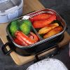 Bento Box Double Layer Lunch Box for Kids and Adults Leakproof Lunch Containers with Removable Stainless Steel Tray Microwave Safe - black