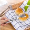 Set of 2 Bread Tongs Serving Tongs Stainless Steel for Salads Barbecue Toast Bread Pastry Sandwich Dessert Buffet Food Clip Kitchen Tools - 2-PC