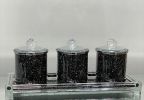 Ambrose Exquisite Tea, Sugar, Coffee Canisters with Tray in Crushed Diamond - Default