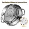 Good Helper In The Kitchen 2-Tier Stainless Steel Steamer Pot Saucepot - Silver - Stainless steel